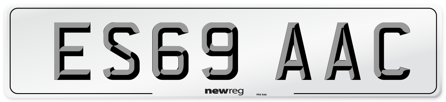ES69 AAC Number Plate from New Reg